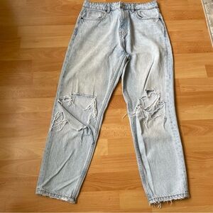 Zara Boyfriend Light faded distressed denim jean Size 8